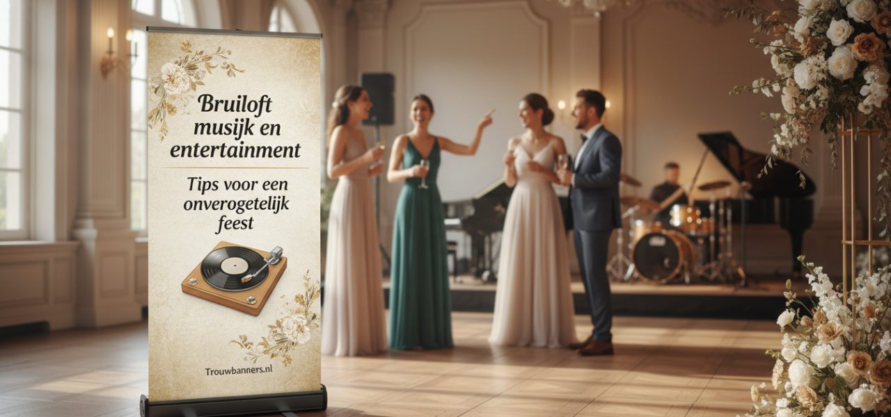 Bruiloft muziek en entertainment Tips voor een onvergetelijk feest Als je hart sneller gaat kloppen voor je grote dag, dan weet je dat elk detail telt voor een feest dat nog jarenlang in de herinnering zal blijven nazinderen. Bij Trouwbanners begrijpen we dat maar al te goed. Als toonaangevend aanbieder van stijlvolle welkomstborden weten we dat de juiste sfeer…