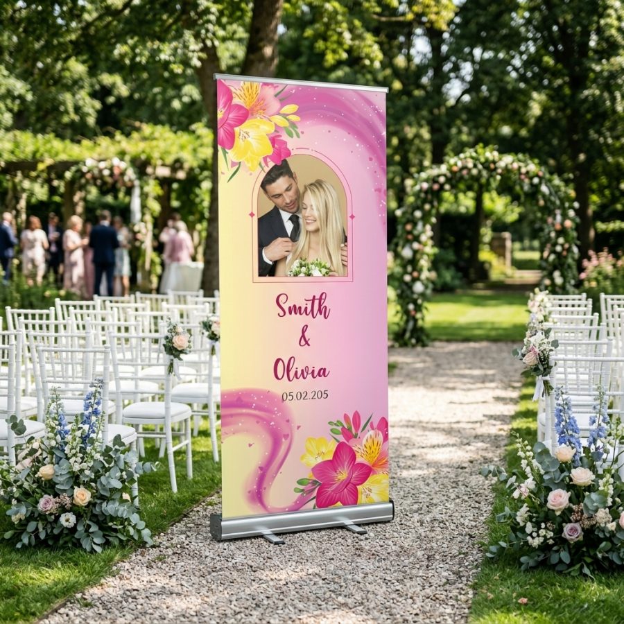 Trouwbanner bruiloft Celebrate Bride Celebrate Bride welkomstbord bruiloft - sfeerfoto ontvangstruimte