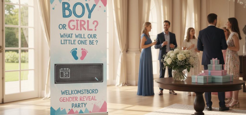 Welkomstbord Creatieve ideen voor gender reveal welkomstborden