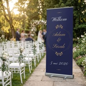 Darkblue Cirkle welkomstbord bruiloft - uitgelichte productfoto