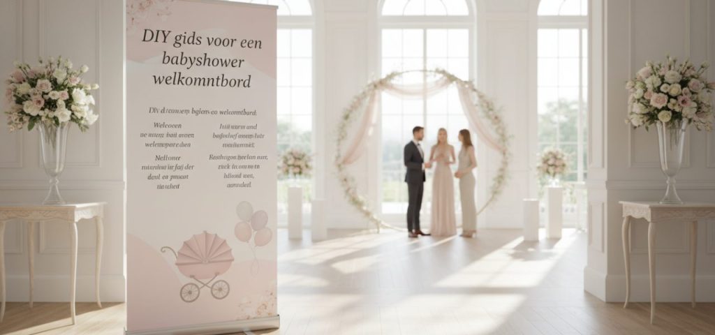 Welkomstbord DIY gids voor een babyshower welkomstbord