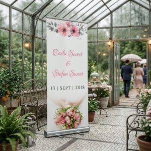 Double flower welkomstbord bruiloft - uitgelichte productfoto