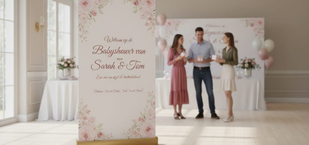 Welkomstbord Eenvoudige en elegante welkomstborden voor babyshowers