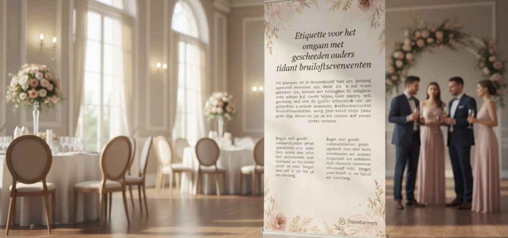 etiquette-voor-het-omgaan-met-1-735 Welkomstbord Etiquette voor het omgaan met gescheiden ouders tijdens bruiloftsevenementen.