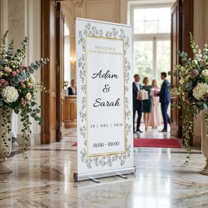 Floral Gray and Gold welkomstbord bruiloft - uitgelichte productfoto