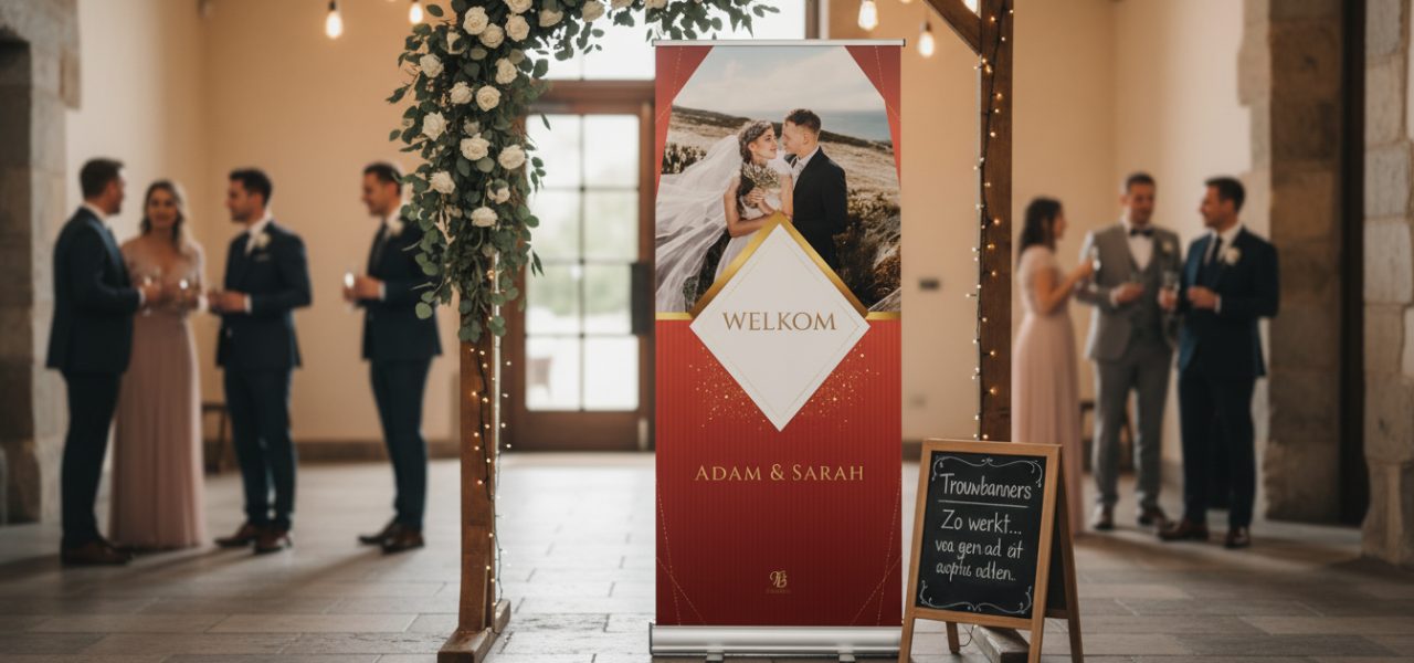 Zo werkt gepersonaliseerd trouwbord maken bij Trouwbanners
