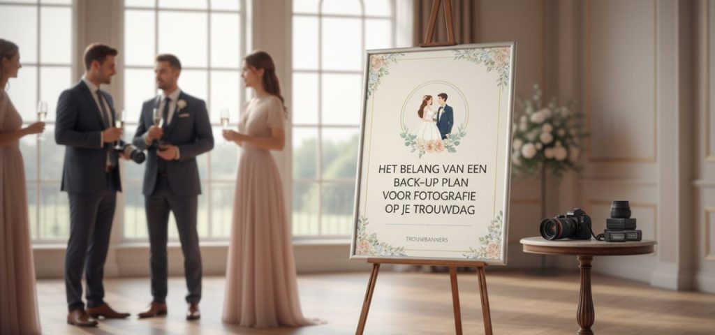 Welkomstbord ﻿Het belang van een back-upplan voor fotografie op je trouwdag.​