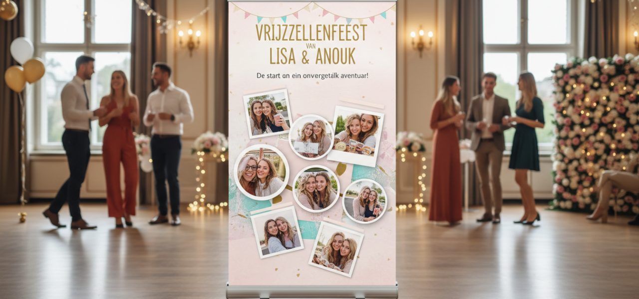 Welkomstbord Het gebruik van fotos en afbeeldingen op vrijgezellenfeest welkomstborden