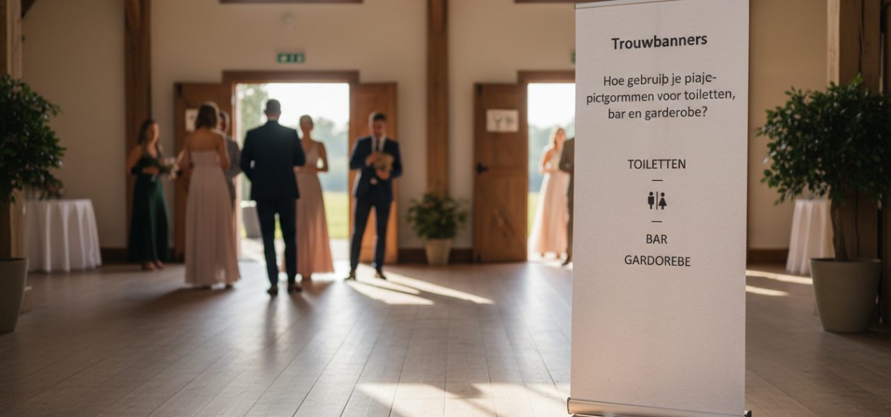 Hoe gebruik je pictogrammen voor toiletten, bar en garderobe? Stappenplan: zo plaats je pictogrammen op je welkomstbord