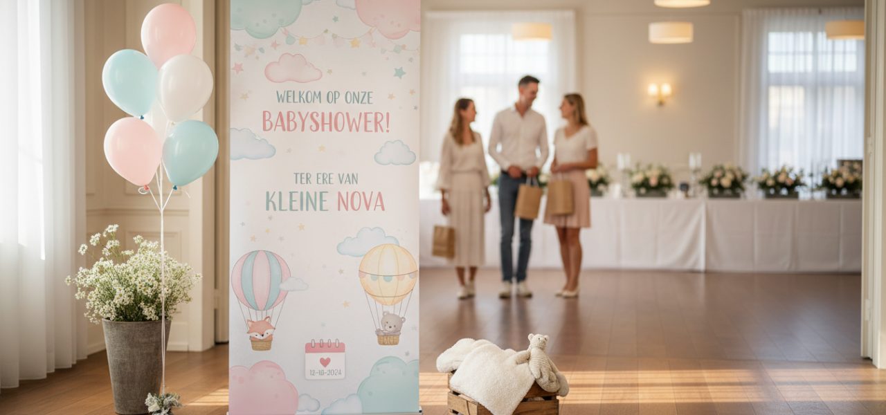 Welkomstbord Hoe versier je een welkomstbord voor een babyshower