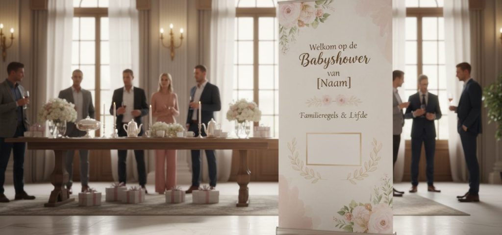 ideeen-voor-het-organiseren-van-1-278 Welkomstbord Ideeën voor het organiseren van een babyshower volgens familieregels.