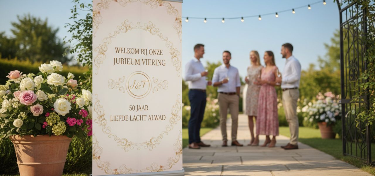 Jubileumborden voor buiten wat moet je weten Hoe pas je je jubileumbord online aan naar eigen wens?