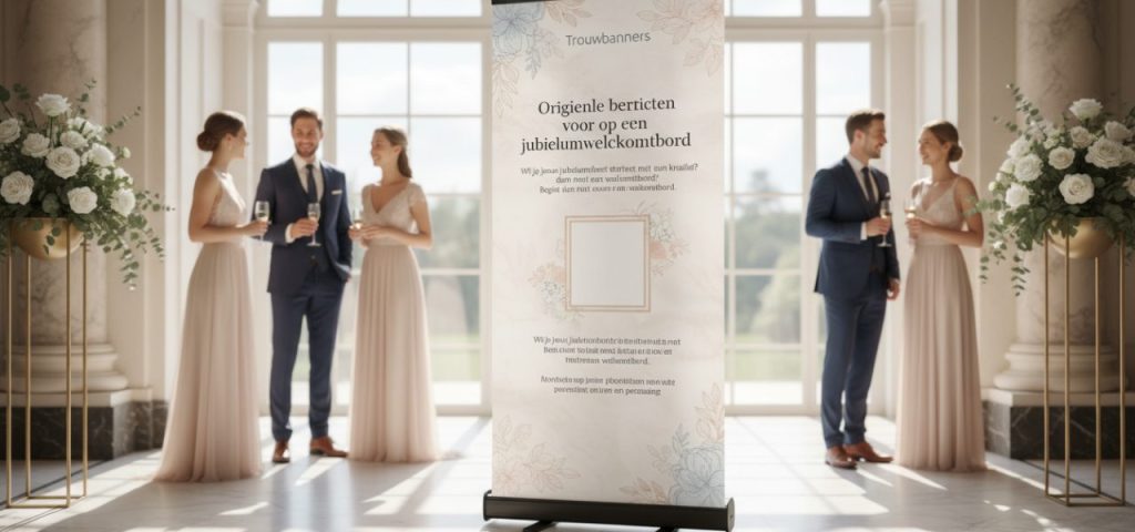 Welkomstbord Originele berichten voor op een jubileumwelkomstbord