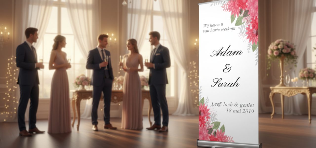 Hoe werkt rollup banner bruiloft bestellen stap voor stap