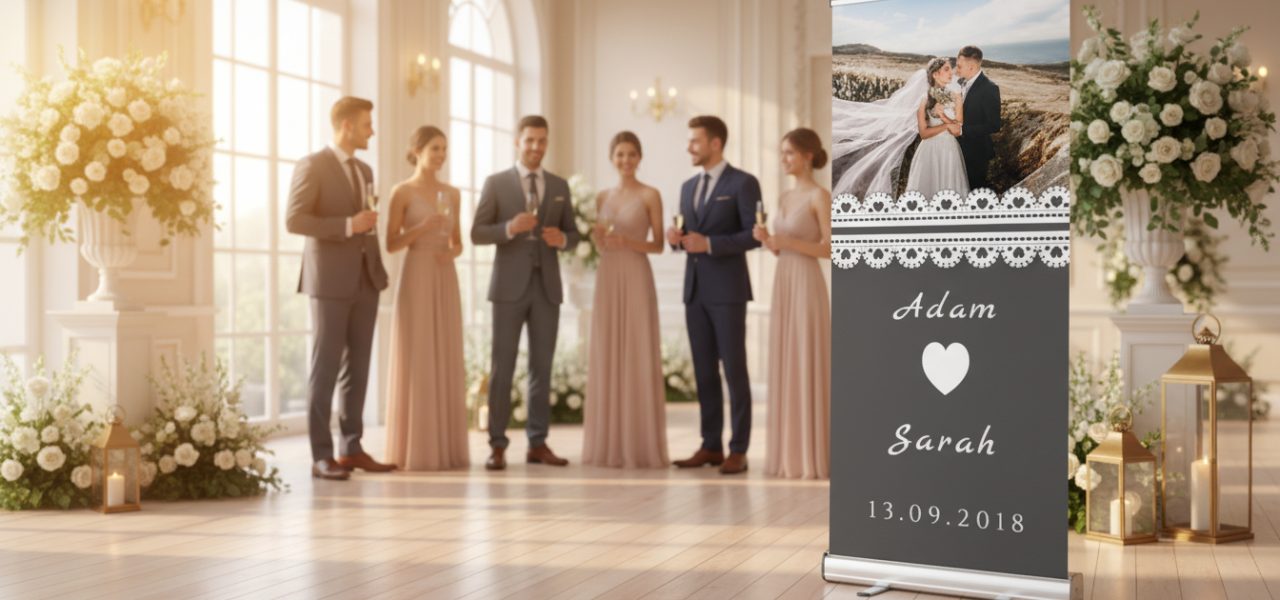 Rollup banner bruiloft Materiaal, printtechniek en afwerking