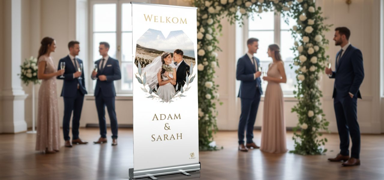 Rollup banner bruiloft prijs Toepassingen en voorbeelden die de prijs sturen