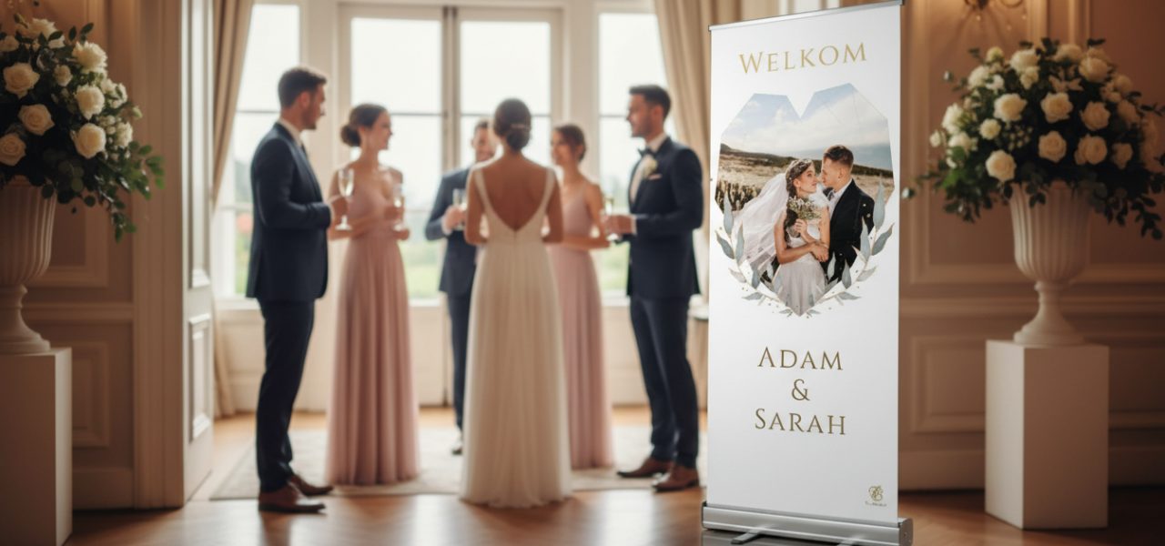 Rollup banner bruiloft prijs Wat is een rollup banner voor je bruiloft en wat bepaalt de prijs