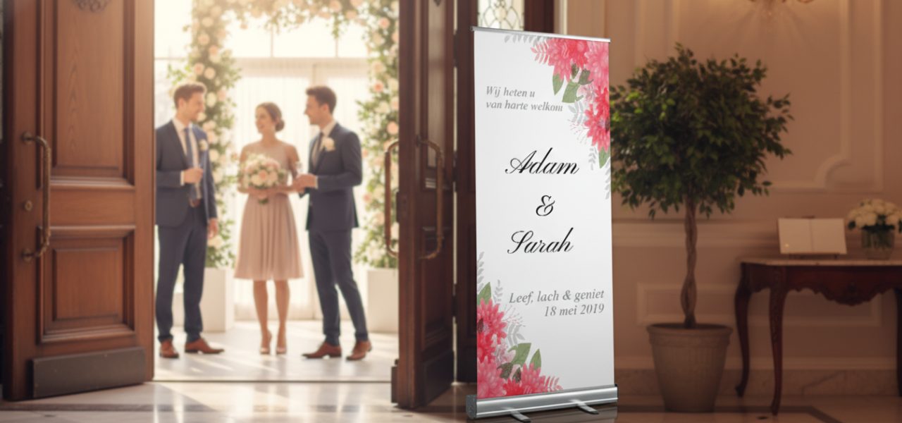 Rollup banner bruiloft Wat is een rollup banner bruiloft en waarom kies je hiervoor