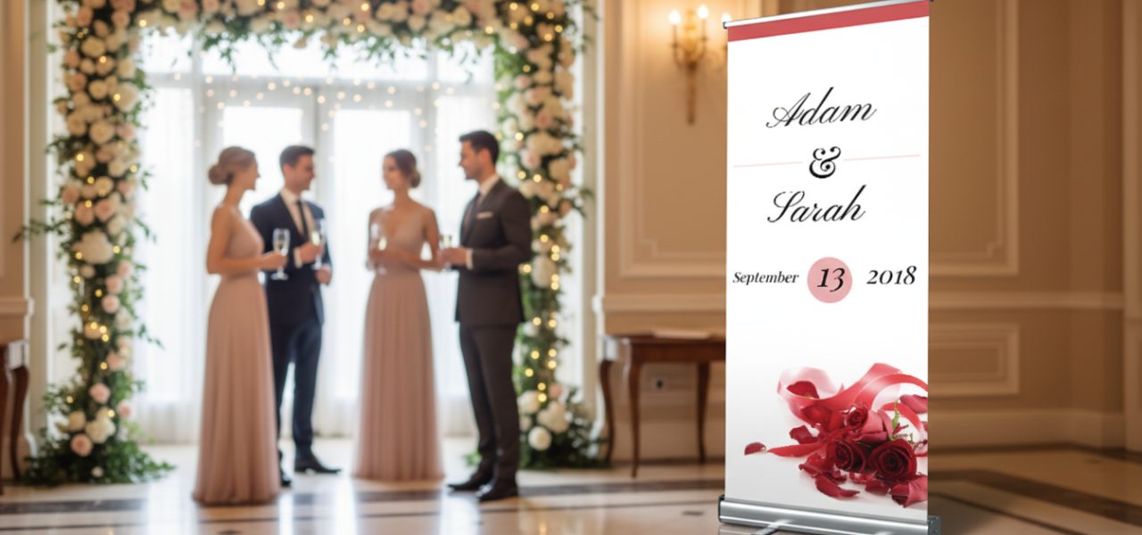 Rollup banner huwelijk bestellen bij Trouwbanners