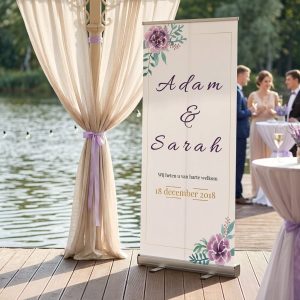 Simple purple welkomstbord bruiloft - uitgelichte productfoto