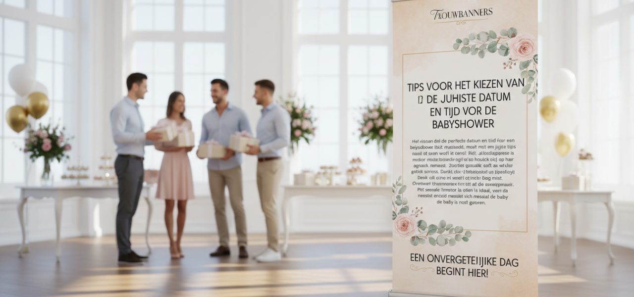 Welkomstbord Tips voor het kiezen van de juiste datum en tijd voor de babyshower.