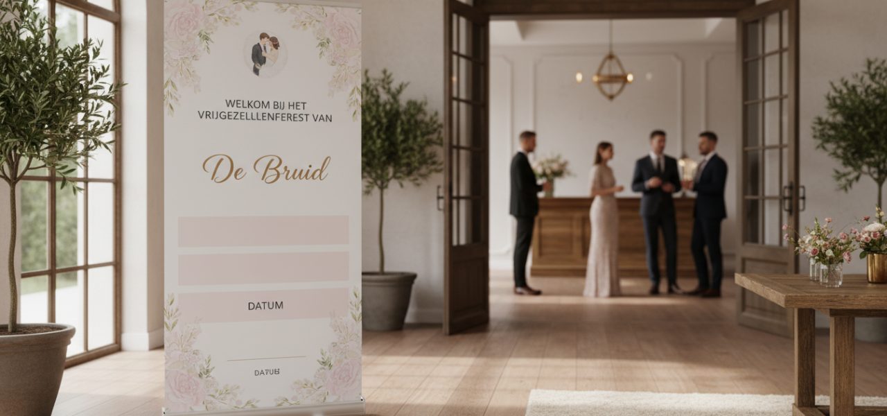 Waar plaats je het vrijgezellenfeest welkomstbord?