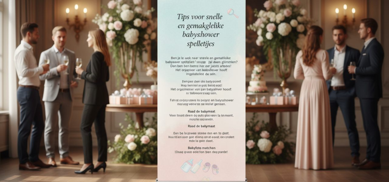 Welkomstbord Tips voor snelle en gemakkelijke babyshower spelletjes.