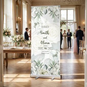 Logo korting Trouwbanner bruiloft Banner Reception welkomstbord bruiloft - uitgelichte productfoto