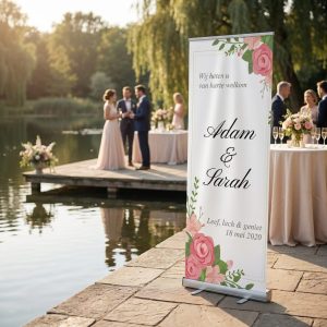 Trouwbanner bruiloft Flat wedding welkomstbord bruiloft - uitgelichte productfoto