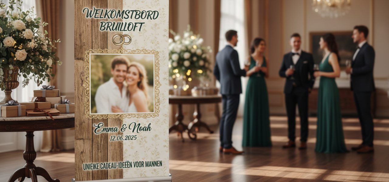 Welkomstbord Unieke cadeau-ideeën voor mannen.
