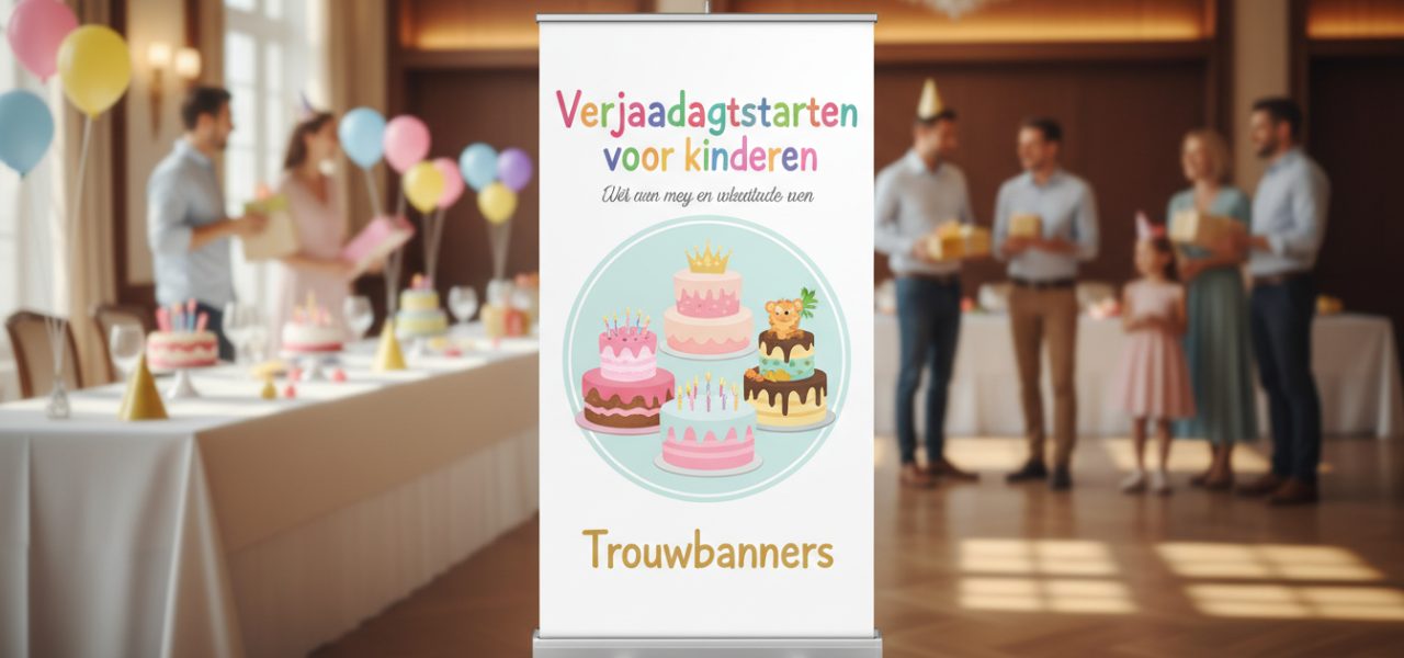 Welkomstbord Verjaardagstaarten voor kinderen.