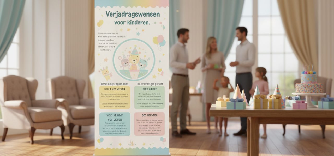 Welkomstbord Verjaardagswensen voor kinderen.