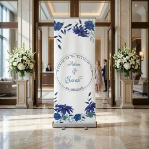 Viooltje welkomstbord bruiloft - uitgelichte productfoto