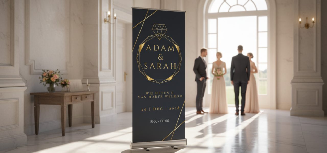 Wat is een welkomstbanner voor de trouwlocatie