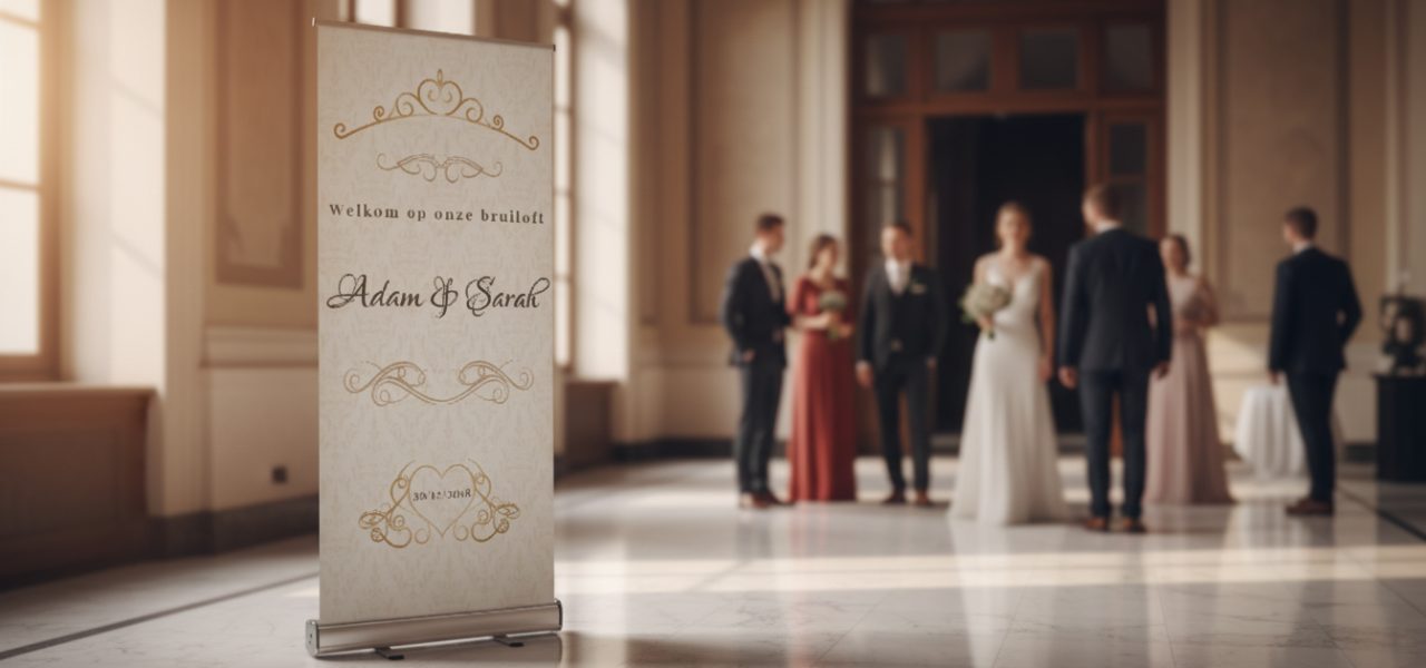Welkomstbord bruiloft Mechelen Wat is een welkomstbord bruiloft Mechelen als roll up banner