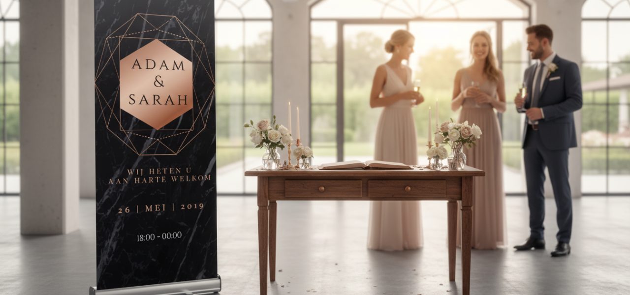 Rollup banner variant voor jouw bruiloft met foto