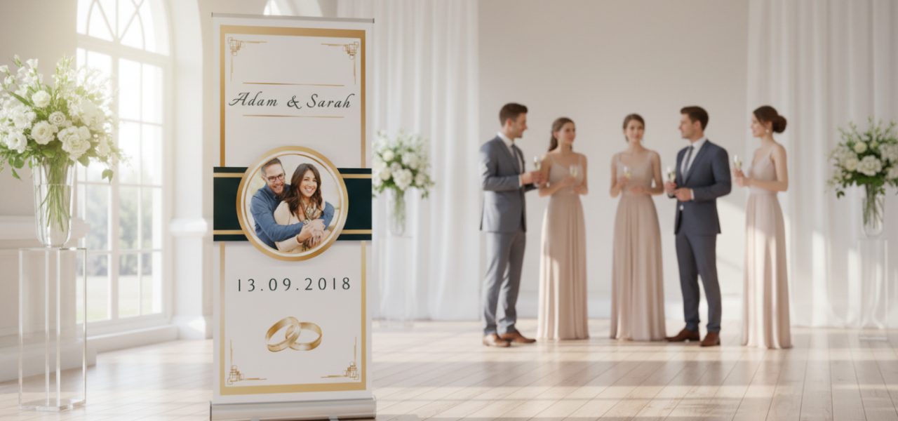 Welkomstbord bruiloft minimalistisch Welkomstbord bruiloft minimalistisch als rollup banner