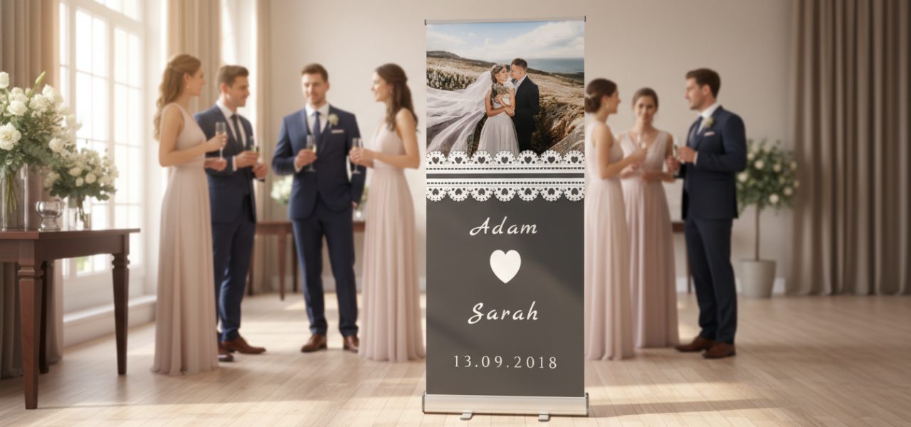 Welkomstbord bruiloft online maken Zo werkt online ontwerpen bij Trouwbanners