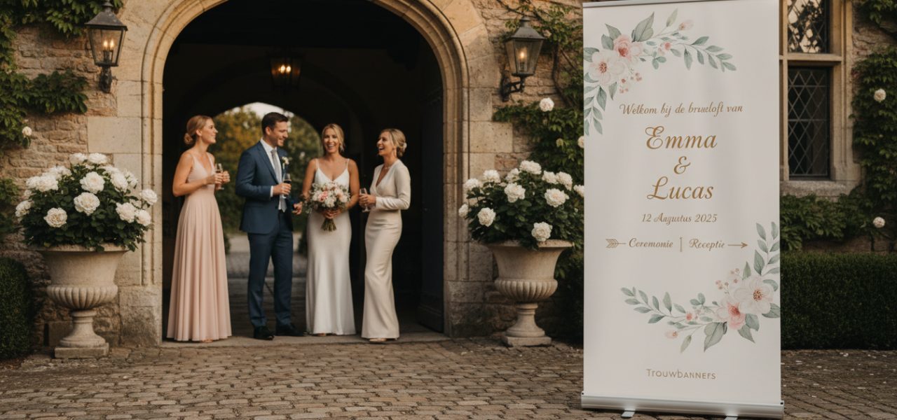 Welkomstbord bruiloft Wat is een welkomstbord bruiloft in roll up vorm
