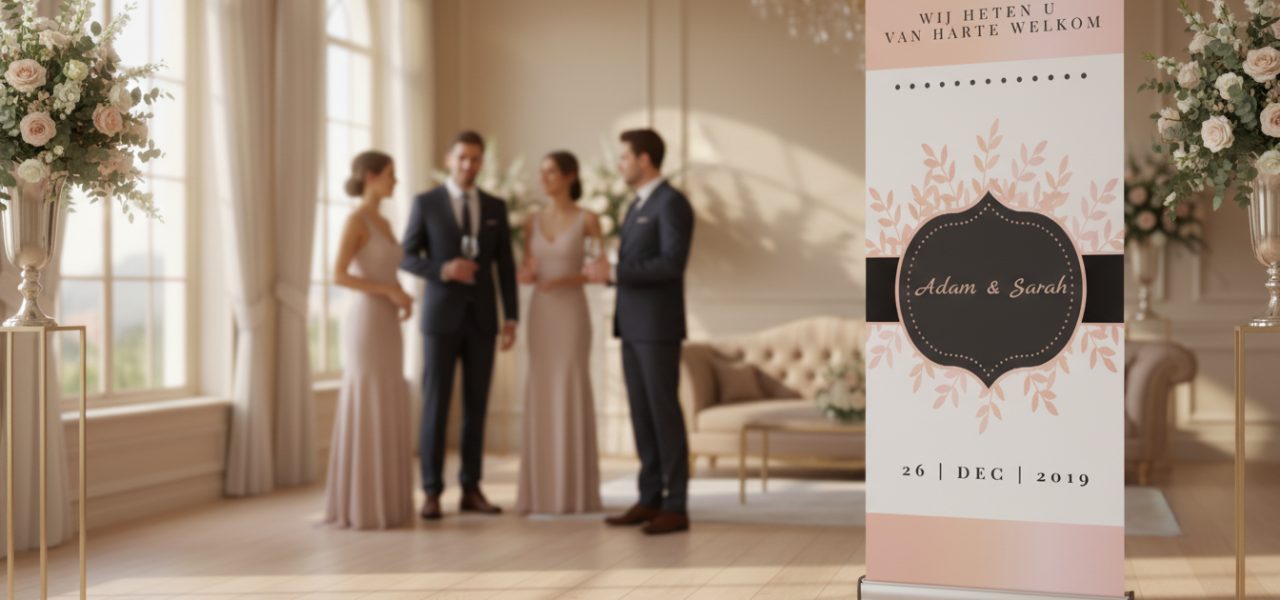 Wat is een welkomstbord huwelijk romantisch