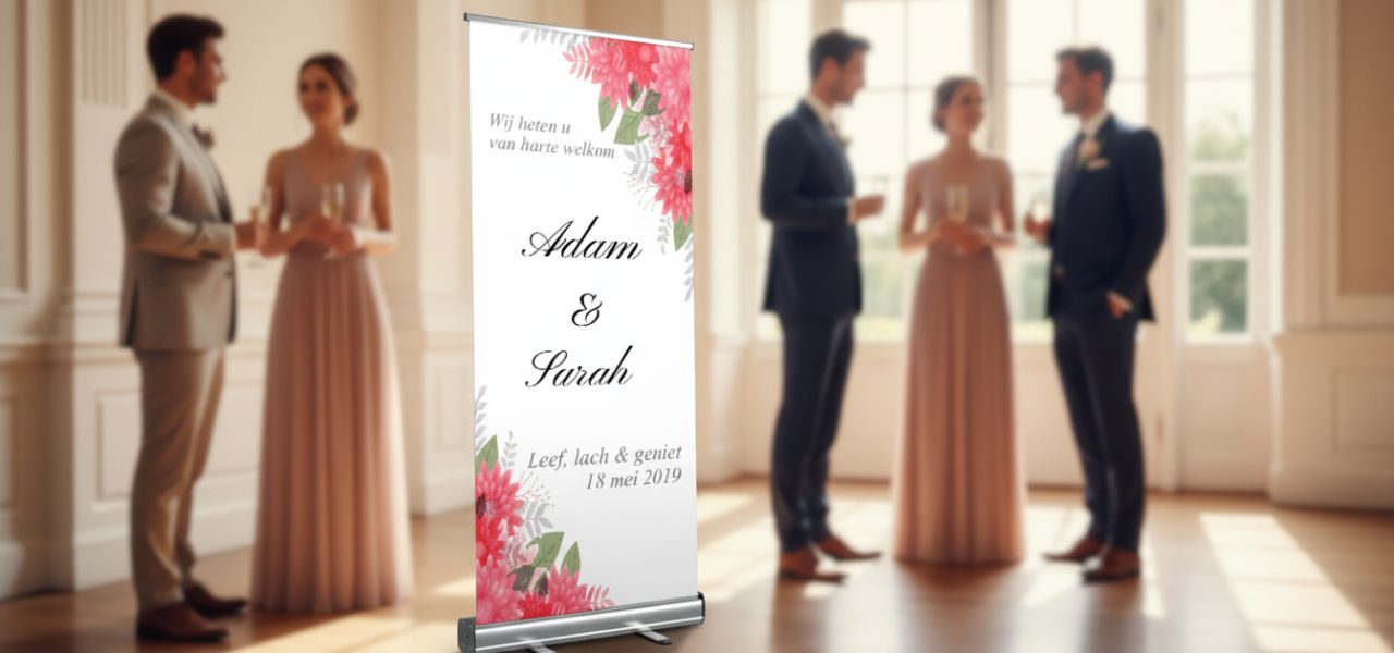 Rollup banner als welkomstbord voor je bruiloft